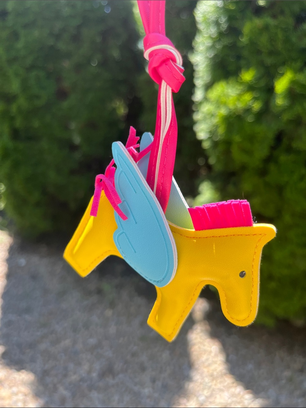 Colorful Pegasus Bag Charm - Yellow & Pink